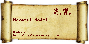 Moretti Noémi névjegykártya